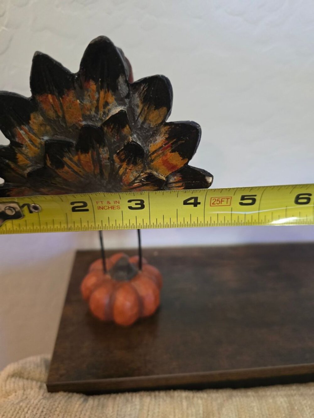 Set of 2 Turkey Figurines On Pumpkin Bases Fall Harvest Thanksgiving - Picture 15 of 15